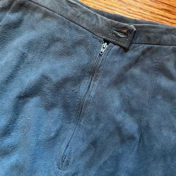 Georgetown Leather Design Blue Suede Midi Skirt - Picture 8 of 8